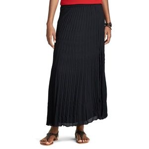 Chaps Women S Maxi Skirt Pleated Black NEW!